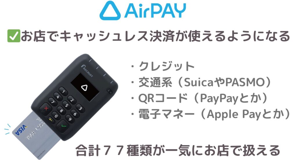 0622 エアペイカードリーダー Airレジ Air PAY Airペイ】カード・電子マネー・QRコード決済も使えるお店の